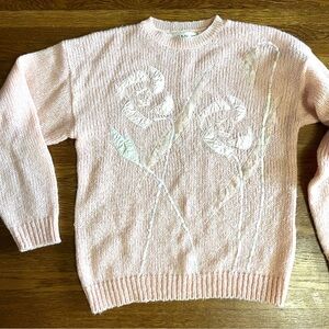 vintage Fairy sweater M 90s pink sparkle dainty Evian II coquette